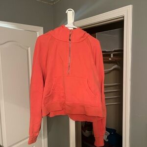 Lululemon oversized scuba half zip orange hoodie XL